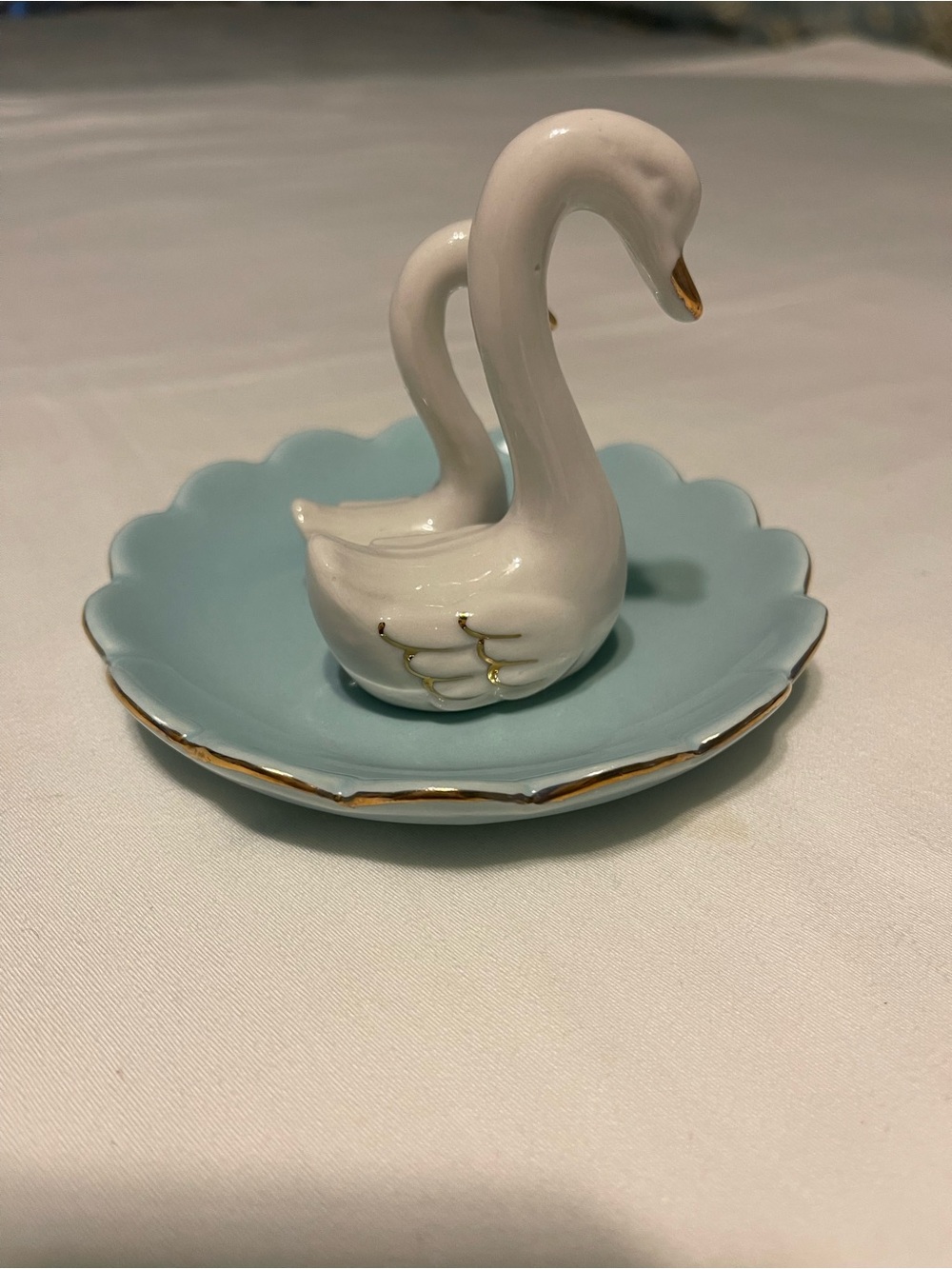 Vintage Double Swan Ring Dish
